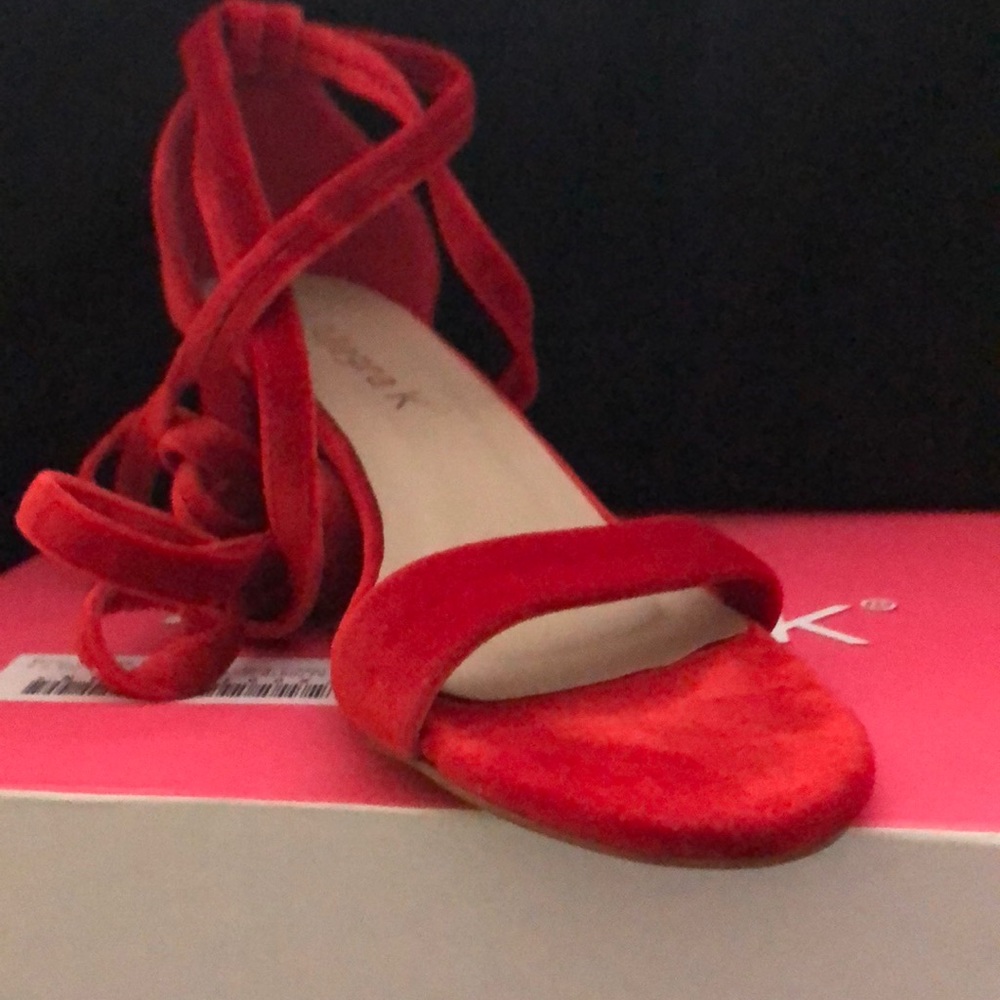 Red Open Toe Slingbacks - Picture 4 of 4